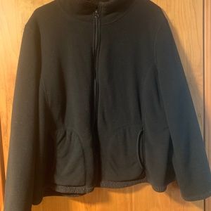 Black zippered fleece jacket